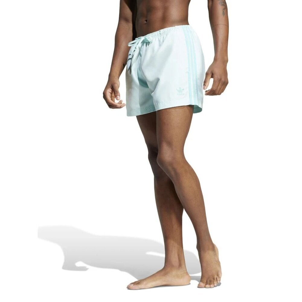 adidas Green Adicolor 3-Stripes 5 Inch Swim Shorts Seafoam Green XL